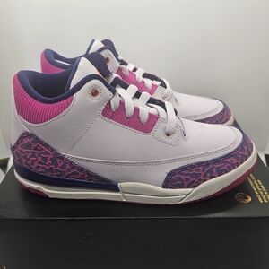 Air Jordan 3 Retro PS. Barely Grape/Hyper Crimson. Size 1.5Y. Brand New No Lid.